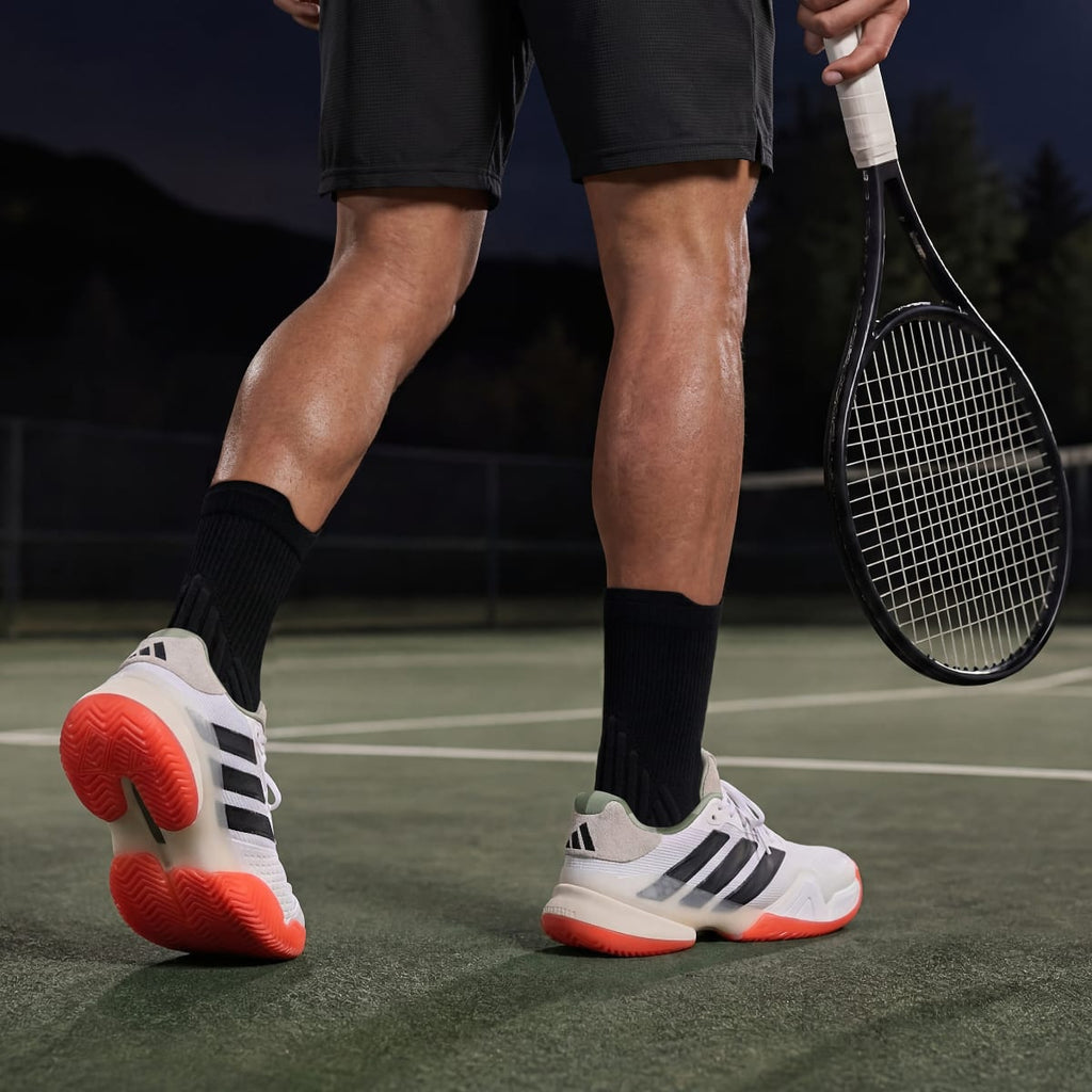 Adidas Men's Barricade 14 Tennis Shoes - Cloud White / Carbon / Wonder White - Image 6
