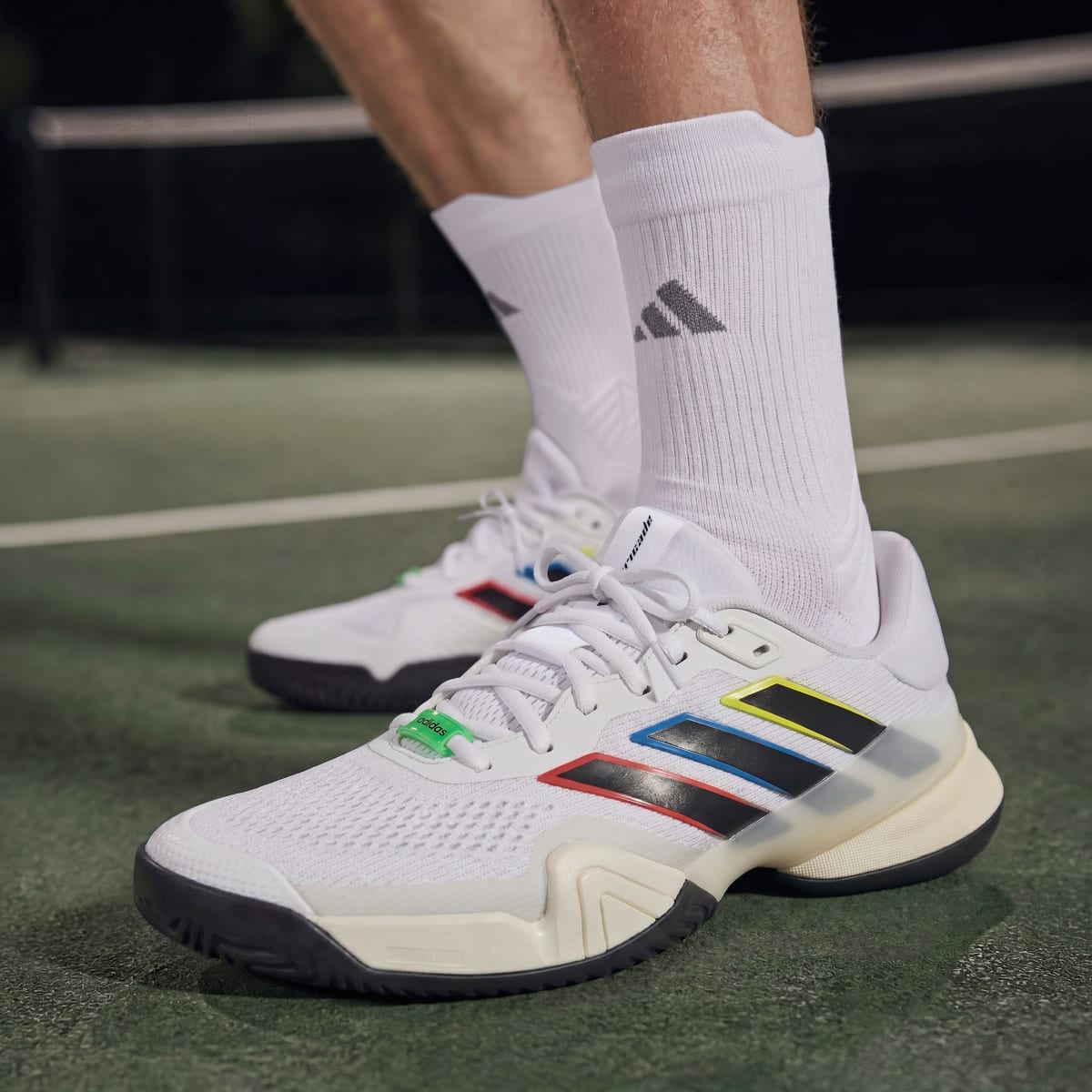 Adidas Men's Barricade 14 Tennis Shoes - Cloud White / Core Black / Cream White - Image 4