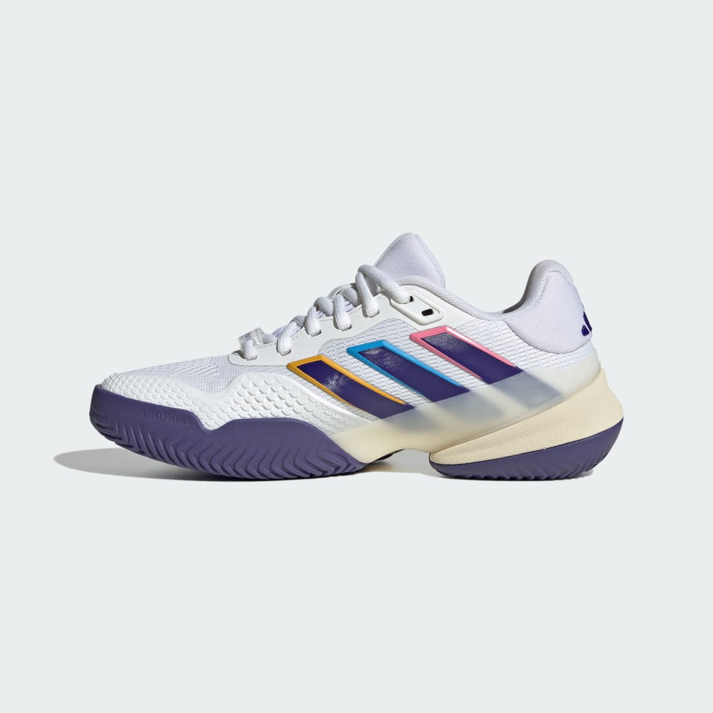 Adidas Women's Barricade 14 Tennis Shoes - Cloud White / Collegiate Purple / Cream White - Image 9
