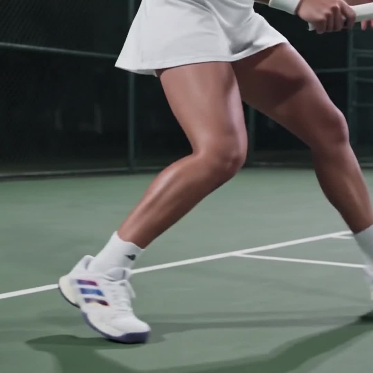 Adidas Women's Barricade 14 Tennis Shoes - Cloud White / Collegiate Purple / Cream White - Image 2