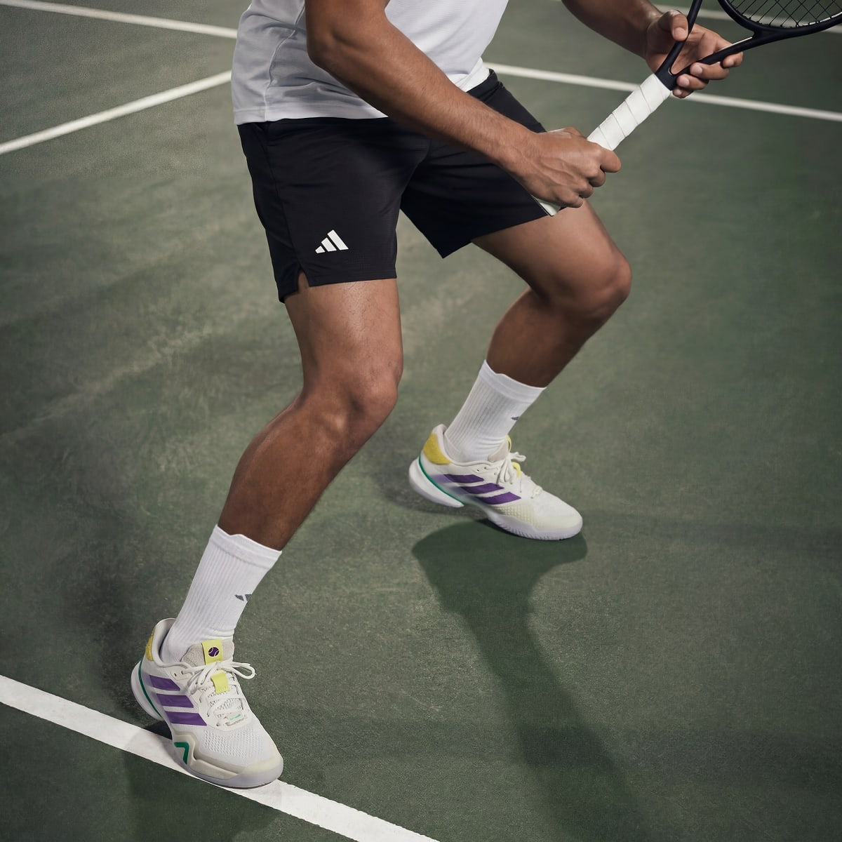 Adidas Men's Barricade 14 Tennis Shoes - Off White / Active Purple / Cloud White - Image 4