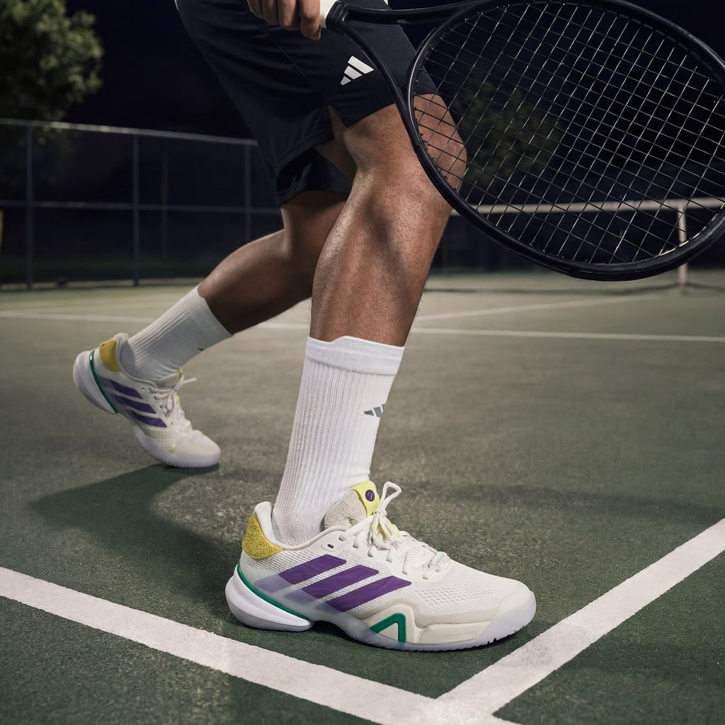 Adidas Men's Barricade 14 Tennis Shoes - Off White / Active Purple / Cloud White - Image 6