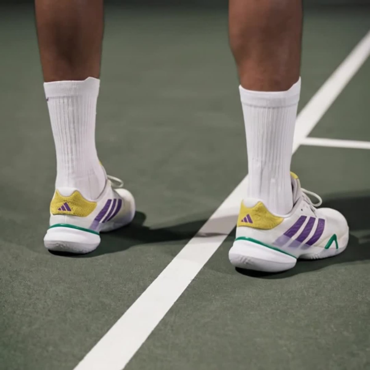 Adidas Men's Barricade 14 Tennis Shoes - Off White / Active Purple / Cloud White - Image 2