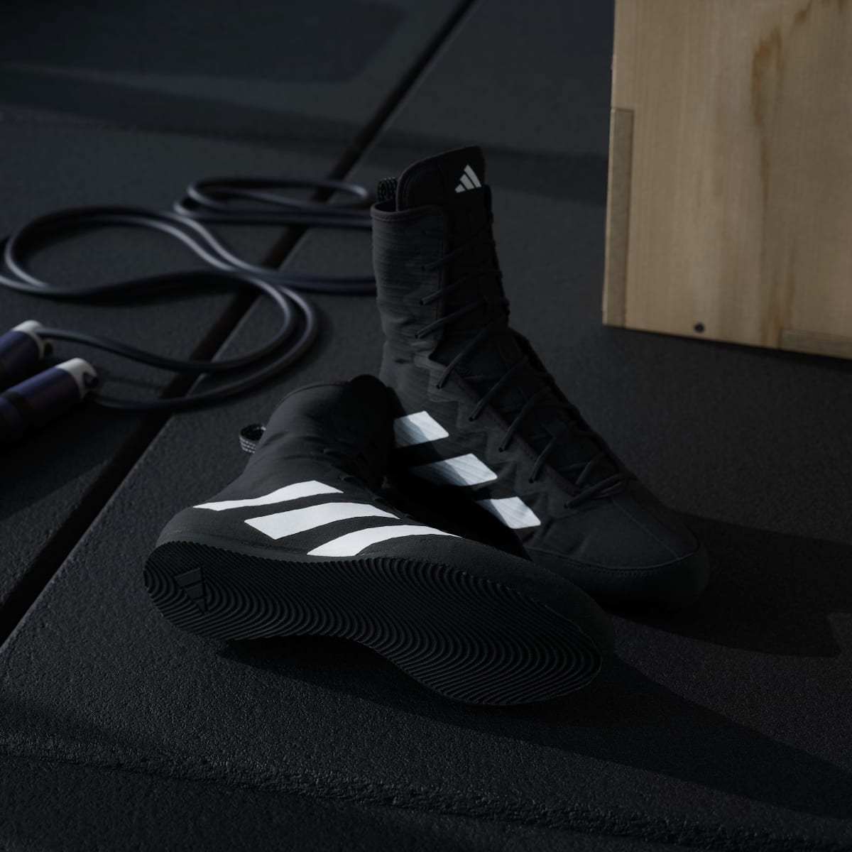 Adidas Men's Box Hog 4 Shoes - Core Black / Cloud White / Core Black - Image 4