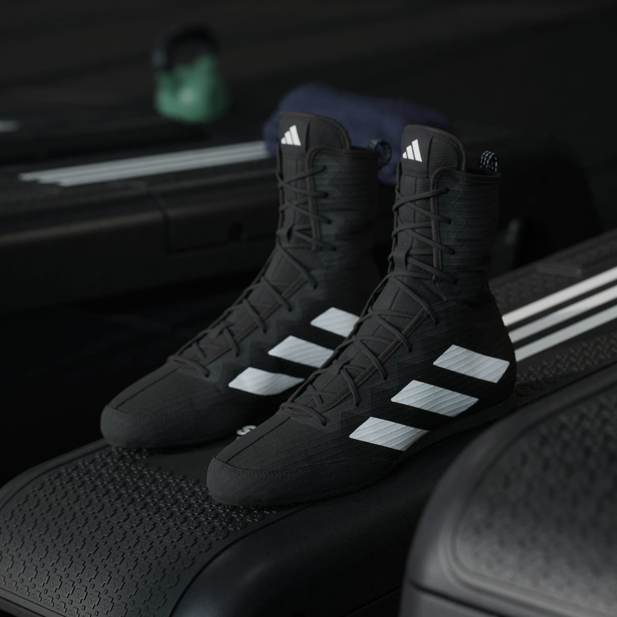 Adidas Men's Box Hog 4 Shoes - Core Black / Cloud White / Core Black - Image 5