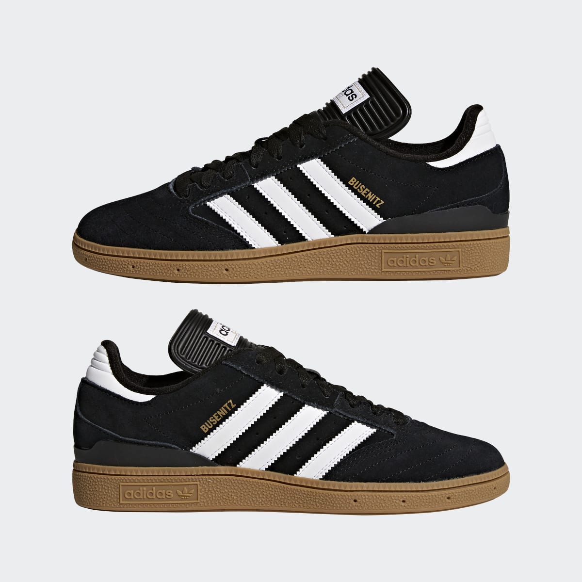 Adidas Men's Busenitz Pro Shoes - Core Black / Cloud White / Gold Metallic - Image 8