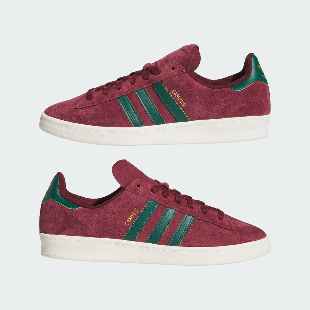 Adidas Men's CAMPUS ADV Shoes - Shadow Red / Collegiate Green / Chalk White - Image 7