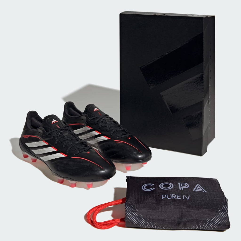 Adidas Women's COPA PURE IV ELITE Firm Ground Soccer Cleats - Core Black / Cloud White / Lucid Red - Image 9