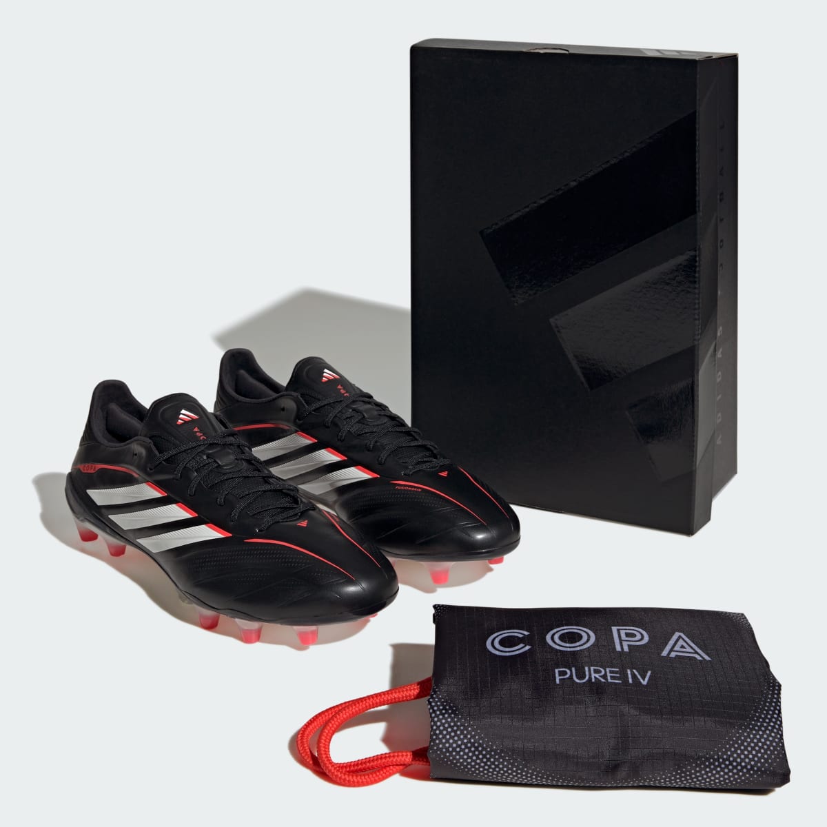 Adidas Women's COPA PURE IV ELITE Firm Ground Soccer Cleats - Core Black / Cloud White / Lucid Red - Image 9