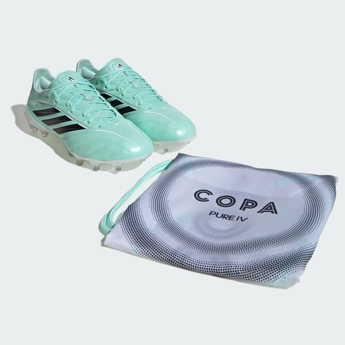 Adidas Women's COPA PURE IV ELITE Firm Ground Soccer Cleats - Clear Mint / Core Black / Cloud White - Image 9