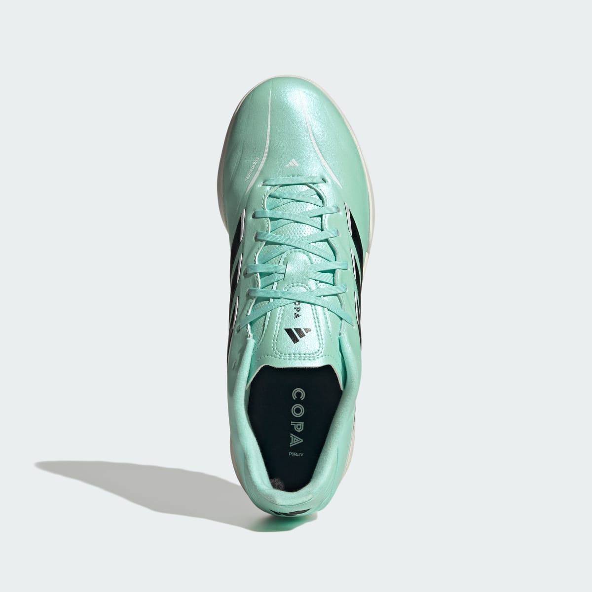 Adidas Women's COPA PURE IV LEAGUE Turf Soccer Cleats - Clear Mint / Core Black / Cloud White - Image 3