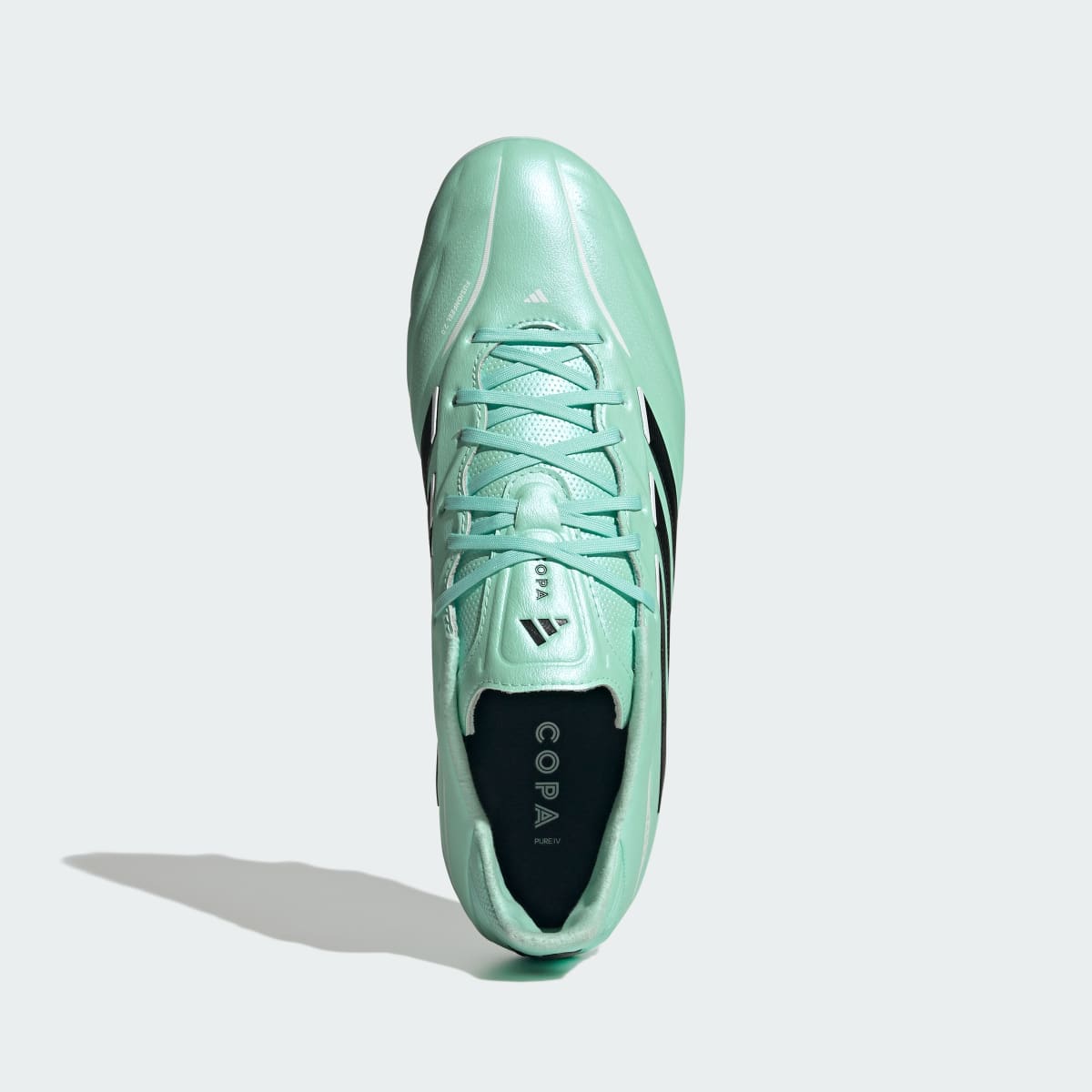 Adidas Men's COPA PURE IV PRO Firm Ground Soccer Cleats - Clear Mint / Core Black / Cloud White - Image 3