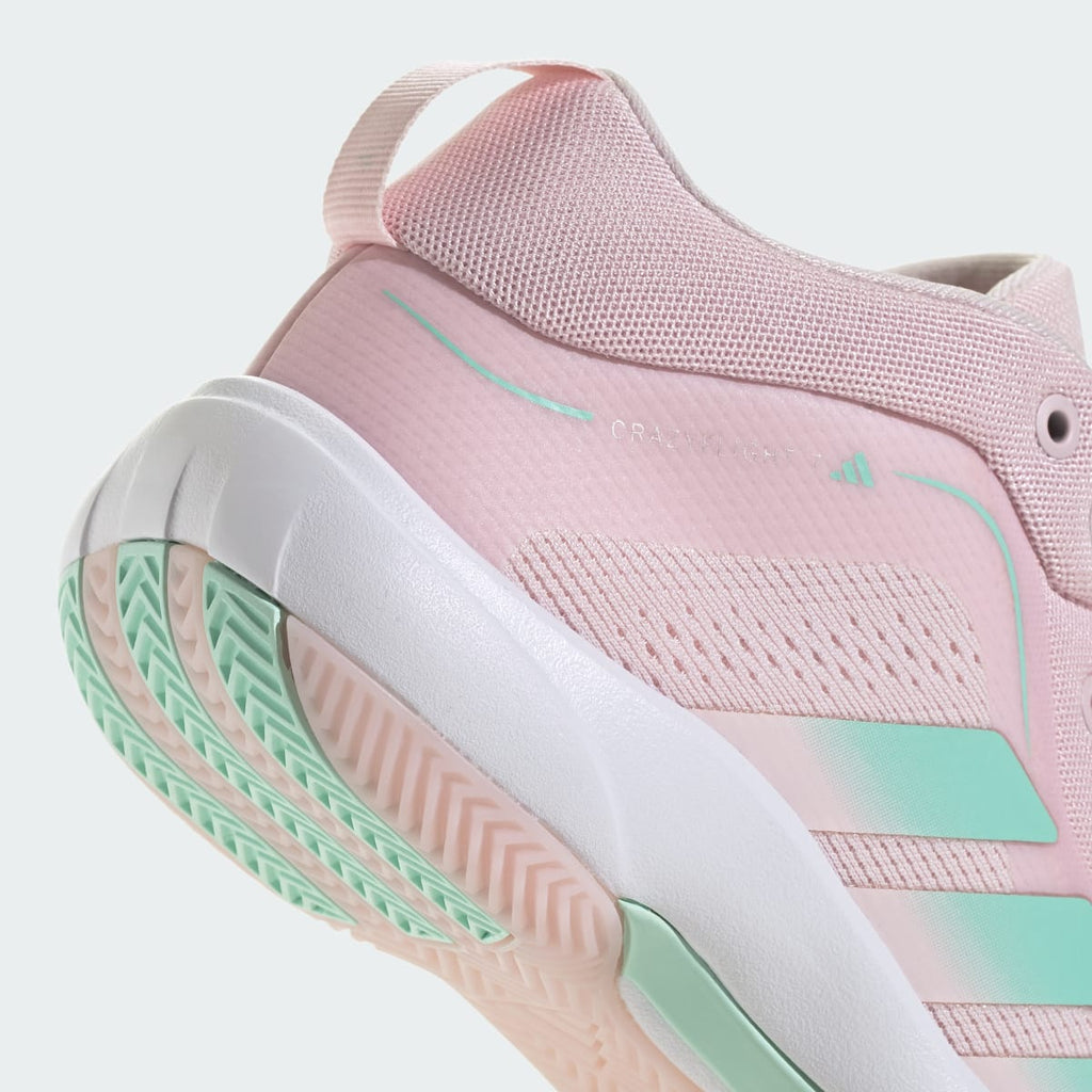 Adidas Kids' CRAZYFLIGHT 7 MID J SHOES - Distilled Pink / Clear Mint / Silver Metallic - Image 9