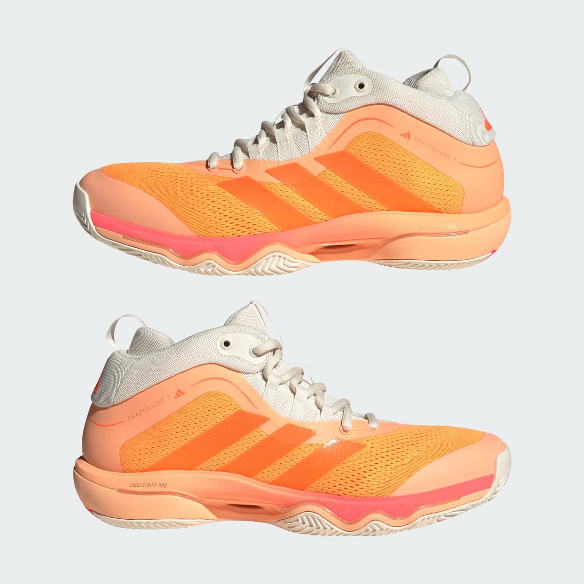 Adidas Men's CRAZYFLIGHT 7 SHOES - Lucid Tangerine / Lucid Orange / Off White - Image 7