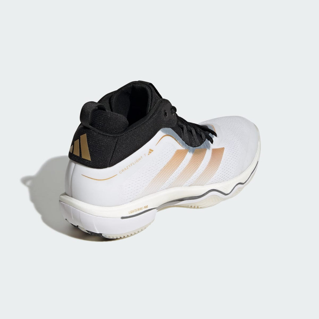 Adidas Men's CRAZYFLIGHT 7 SHOES - Cloud White / Gold Metallic / Core Black - Image 5