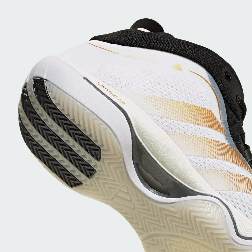 Adidas Men's CRAZYFLIGHT 7 SHOES - Cloud White / Gold Metallic / Core Black - Image 8