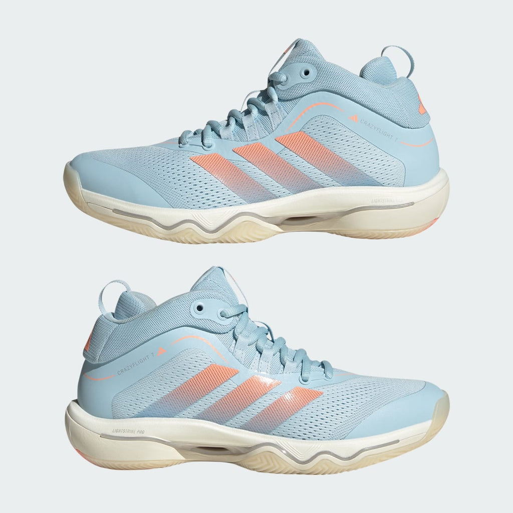 Adidas Women's CRAZYFLIGHT 7 Shoes - Clear Sky / Frozen Turbo / Off White - Image 8