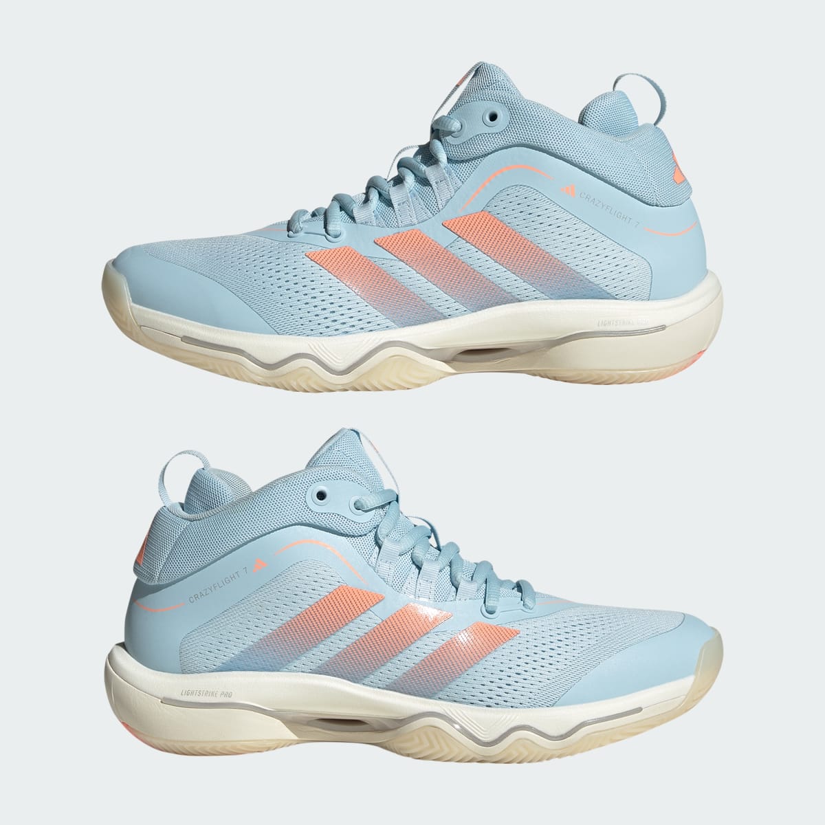 Adidas Women's CRAZYFLIGHT 7 Shoes - Clear Sky / Frozen Turbo / Off White - Image 8