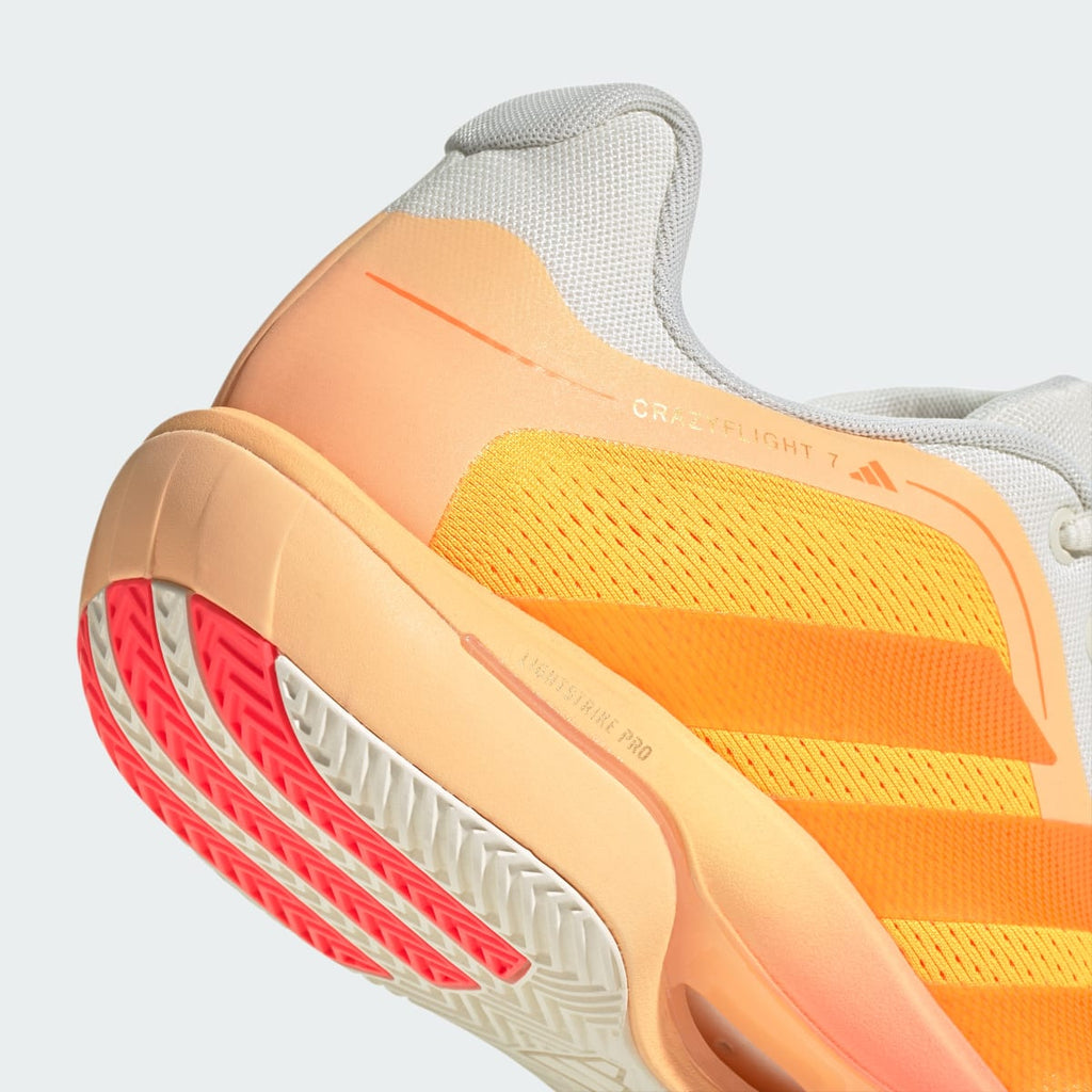 Adidas Men's CRAZYFLIGHT 7 Shoes - Lucid Tangerine / Lucid Orange / Off White - Image 9