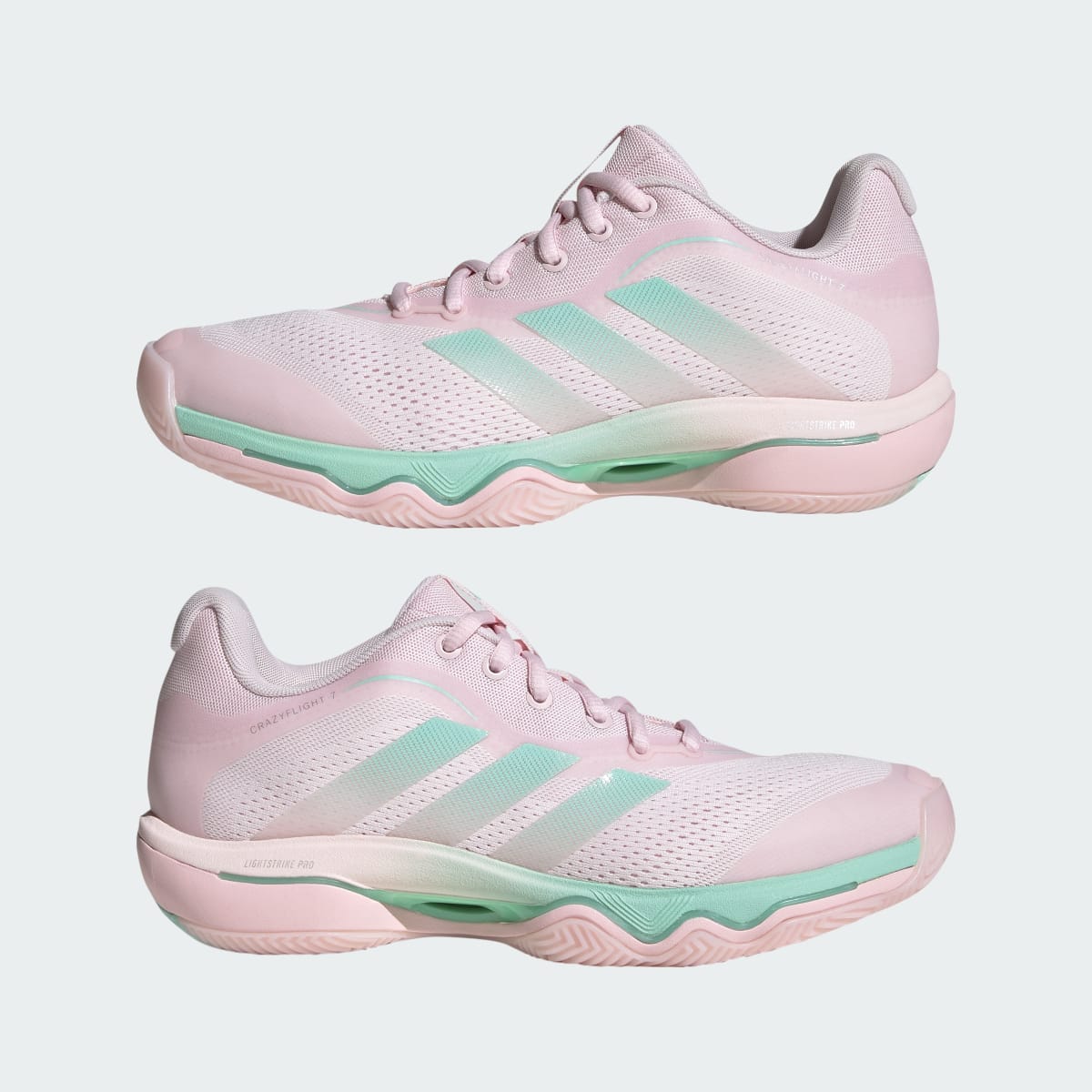 Adidas Women's CRAZYFLIGHT 7 Shoes - Distilled Pink / Clear Mint / Silver Metallic - Image 7