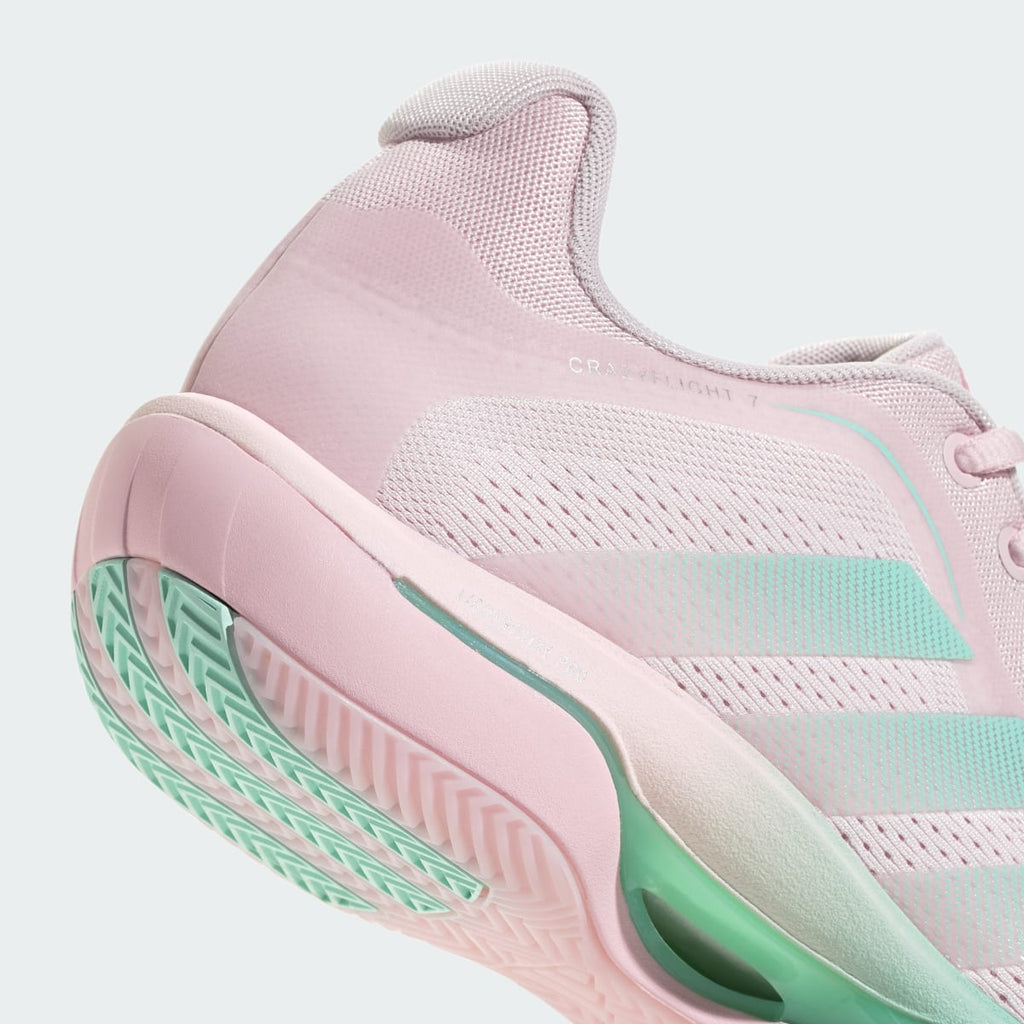 Adidas Women's CRAZYFLIGHT 7 Shoes - Distilled Pink / Clear Mint / Silver Metallic - Image 9