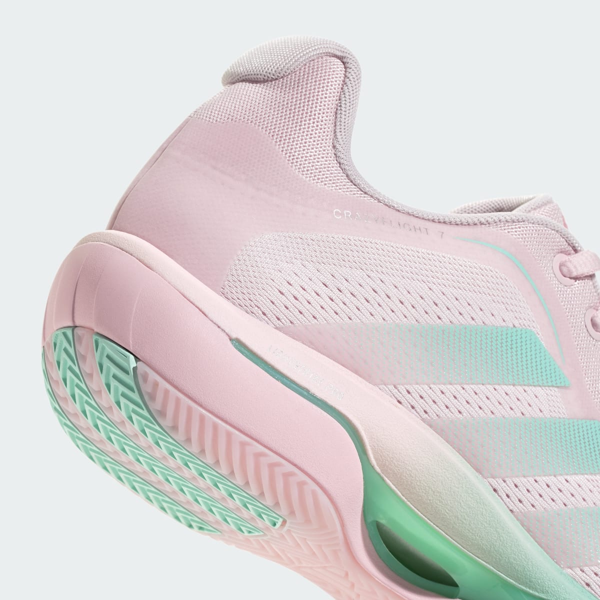 Adidas Women's CRAZYFLIGHT 7 Shoes - Distilled Pink / Clear Mint / Silver Metallic - Image 9