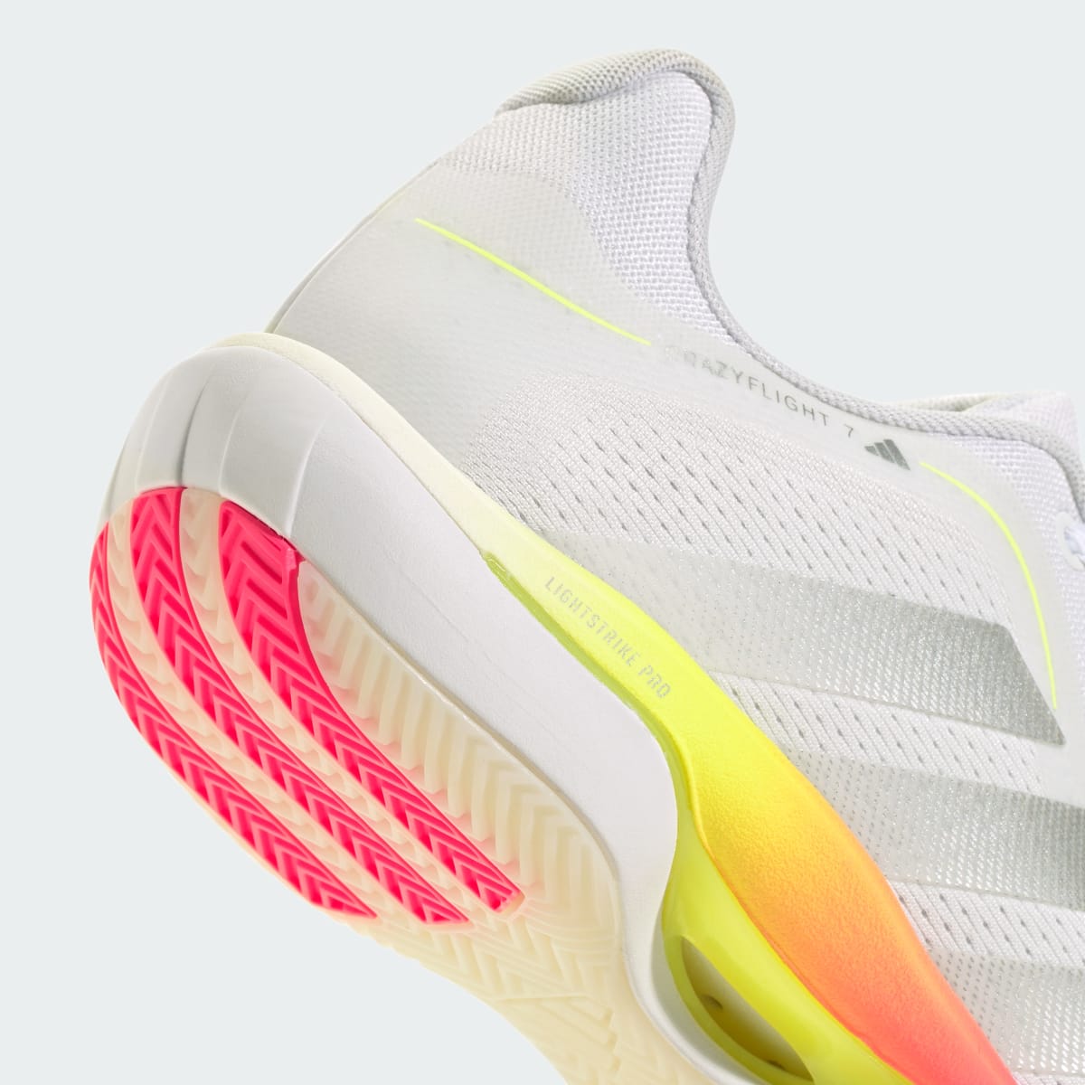 Adidas Women's CRAZYFLIGHT 7 Shoes - Cloud White / Tech Grey Metallic / Solar Turbo - Image 9