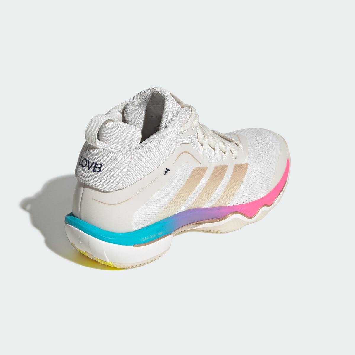 Adidas Women's CRAZYFLIGHT 7 Shoes - Core White / Rose Gold Metallic / Dark Blue - Image 7