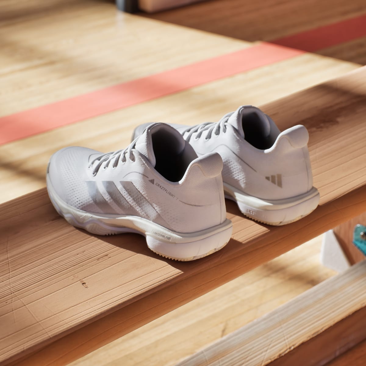 Adidas Women's CRAZYFLIGHT 7 Shoes - Cloud White / Silver Metallic / Cloud White - Image 6