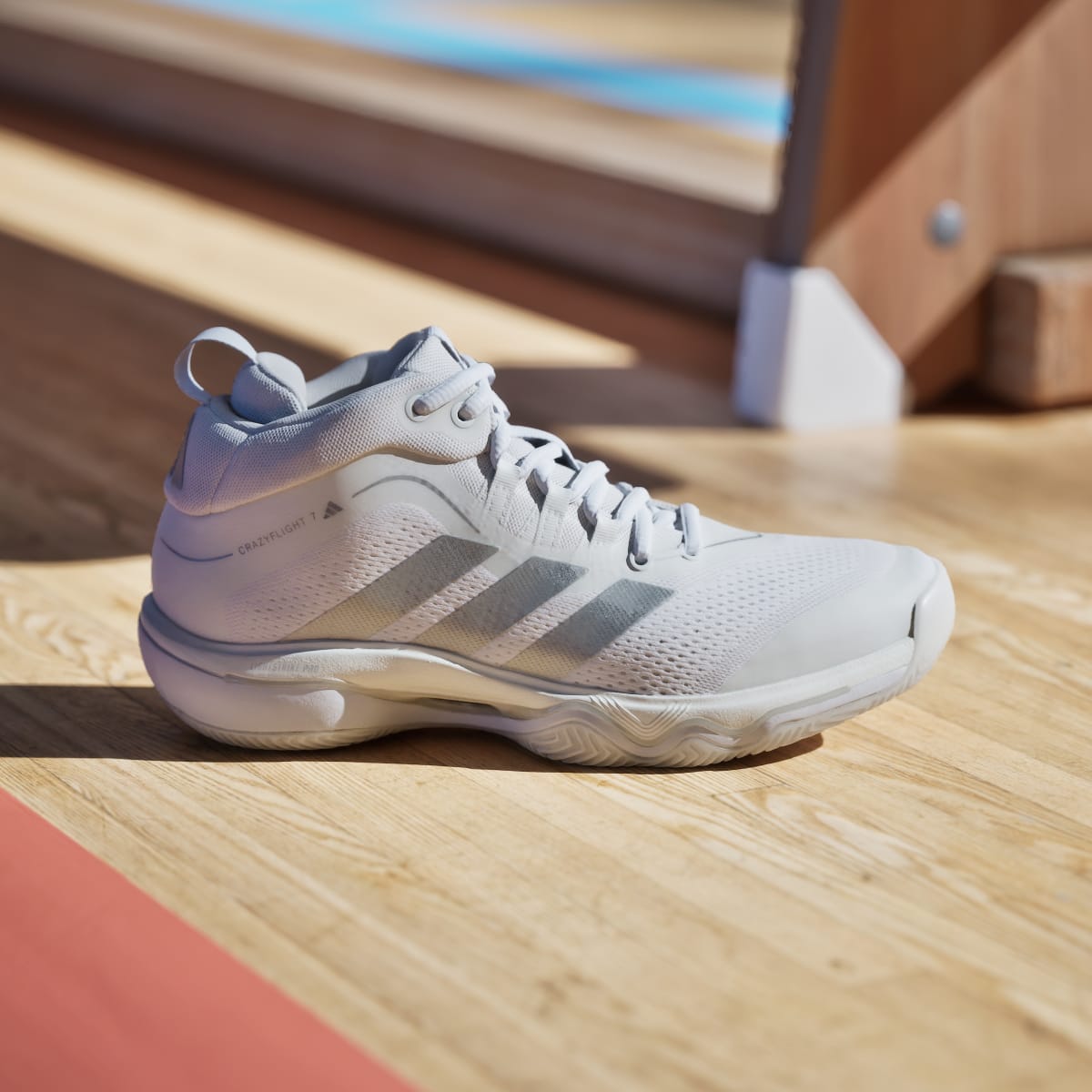 Adidas Women's CRAZYFLIGHT 7 Shoes - Cloud White / Silver Metallic / Cloud White - Image 4