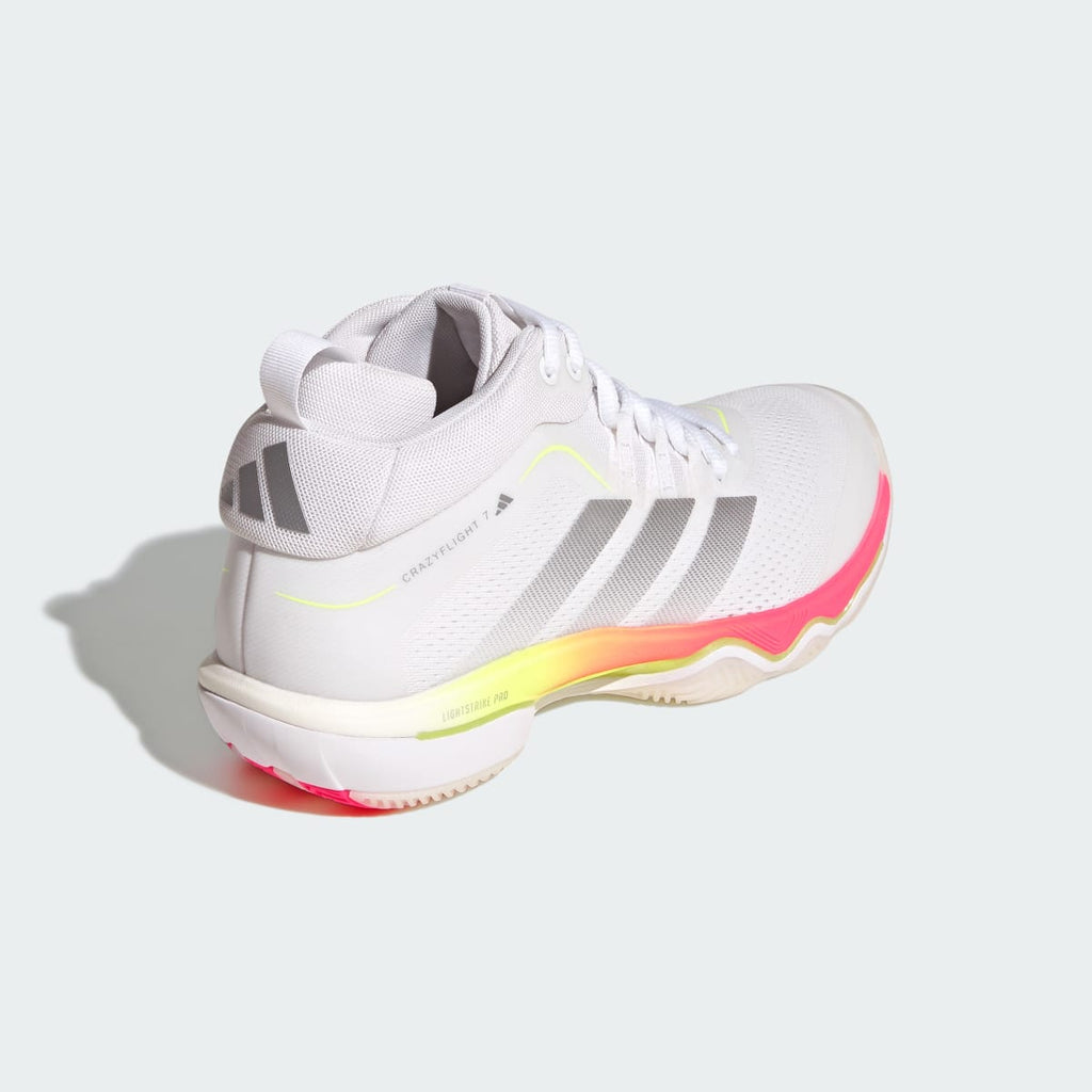 Adidas Women's CRAZYFLIGHT 7 Shoes - Cloud White / Tech Grey Metallic / Solar Turbo - Image 6