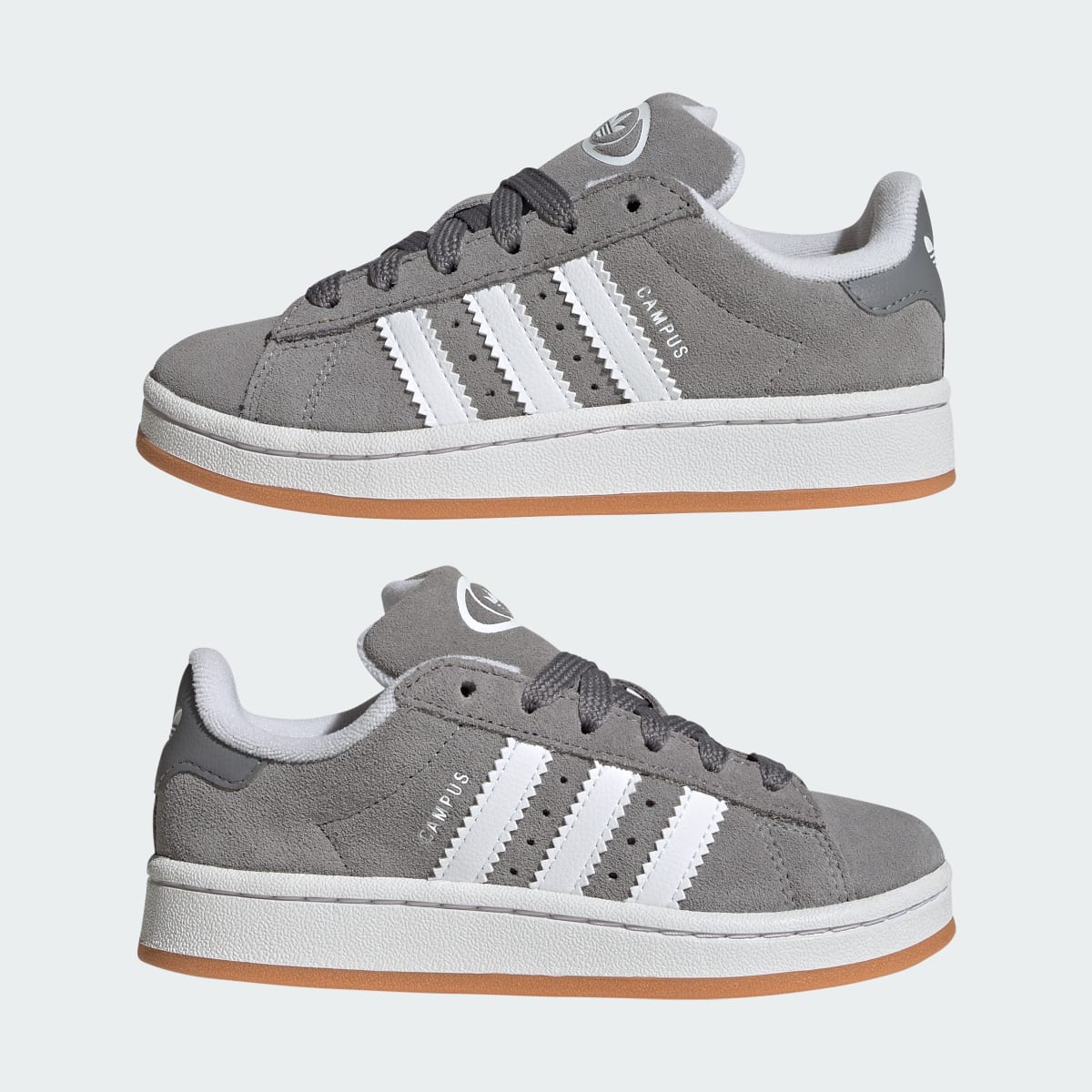 Adidas Kids' Campus 00s Shoes - Grey Three / Cloud White / Gum - Image 8