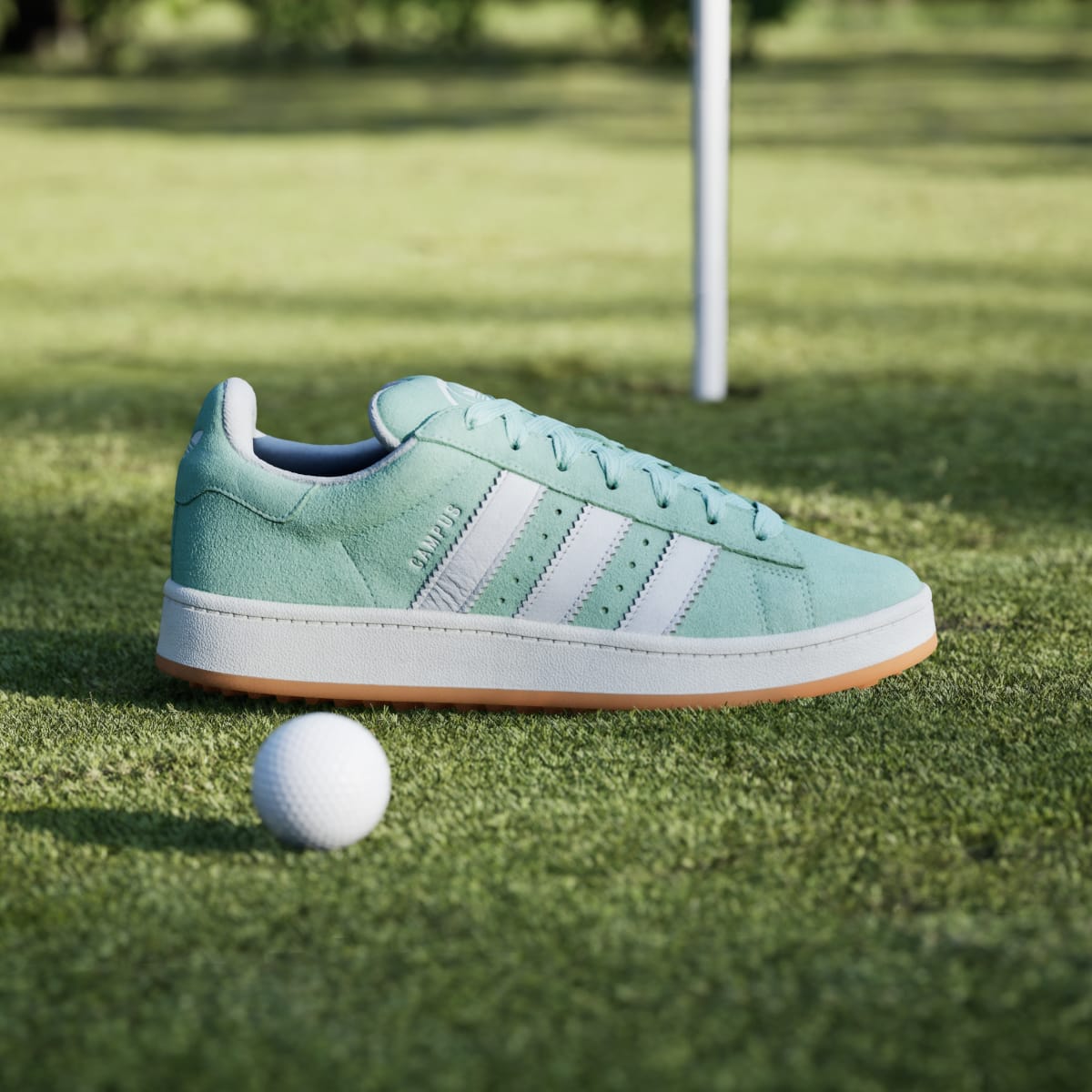 Adidas Women's Campus 00s Spikeless Golf Shoes - Clear Mint / Cloud White / Gum - Image 3