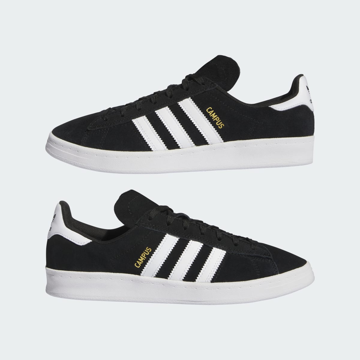 Adidas Men's Campus ADV Shoes - Core Black / Cloud White / Cloud White - Image 7