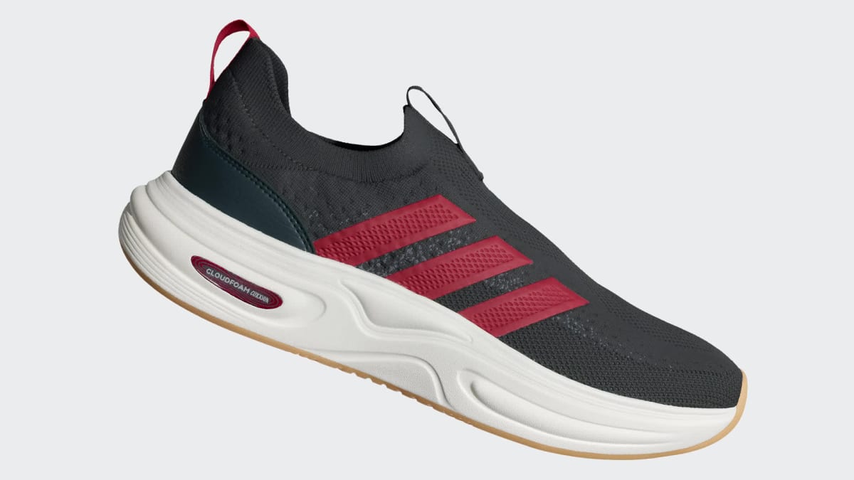 Adidas Men's Cloudfoam Cuxxion Sock Shoes - Carbon / Better Scarlet / Core White - Image 2