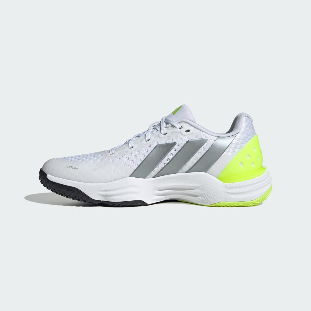Adidas Men's Court Pickleball 2 Shoes - Cloud White / Tech Grey Metallic / Lucid Lemon - Image 6