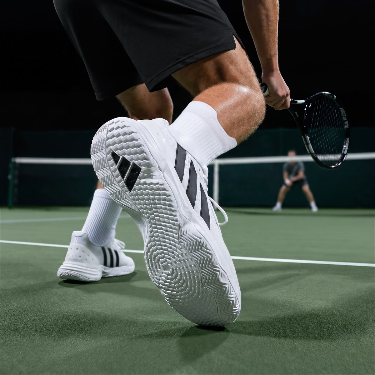 Adidas Men's Court Pickleball 2 Shoes - Cloud White / Core Black / Silver Metallic - Image 6