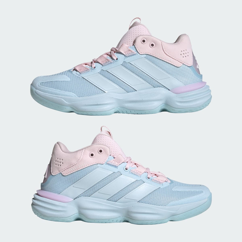 Adidas Women's Court Stabil Indoor Shoes - Crystal Sky / Crystal Sky / Distilled Pink - Image 7