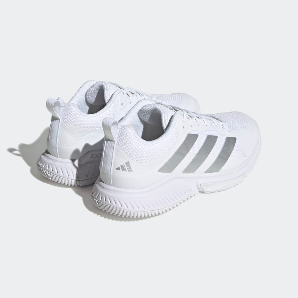 Adidas Women's Court Team Bounce 2.0 Shoes - Cloud White / Silver Metallic / Grey One - Image 5
