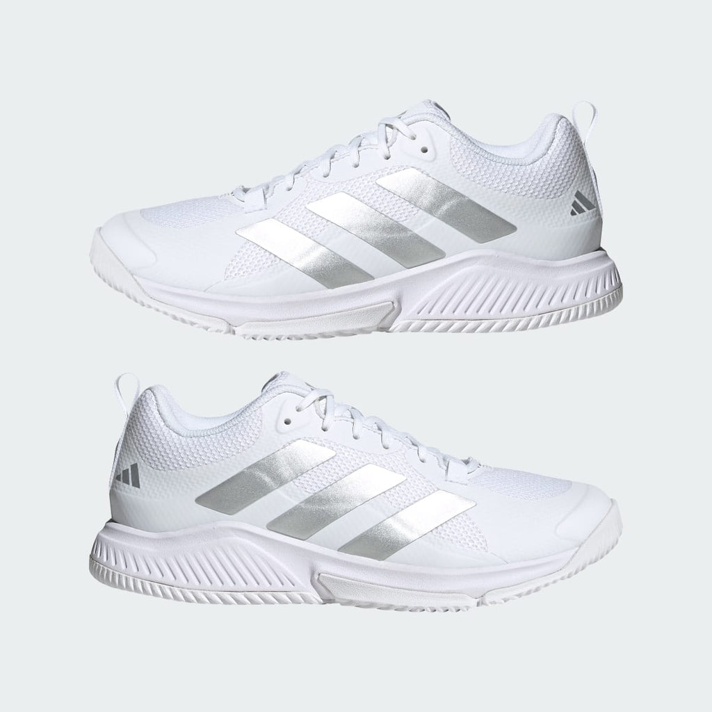 Adidas Women's Court Team Bounce 2.0 Shoes - Cloud White / Silver Metallic / Grey One - Image 7