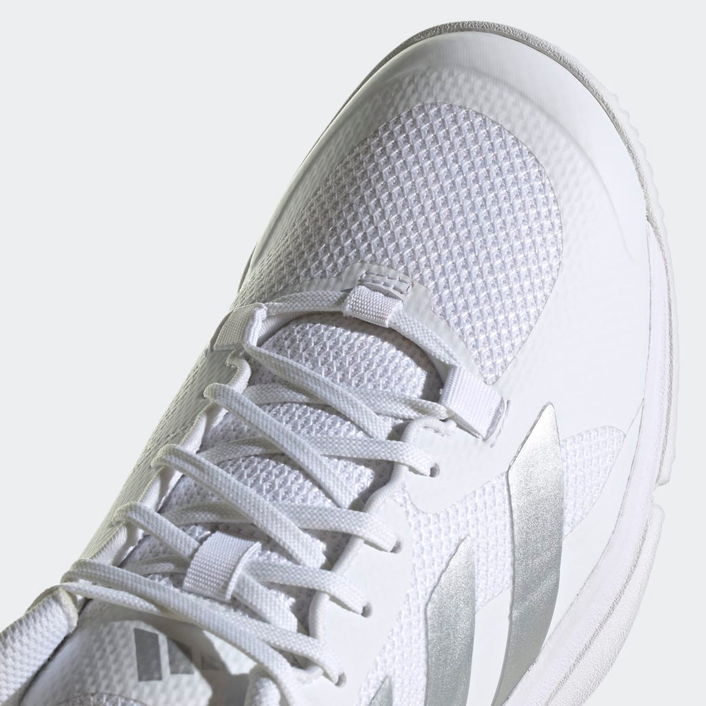 Adidas Women's Court Team Bounce 2.0 Shoes - Cloud White / Silver Metallic / Grey One - Image 9