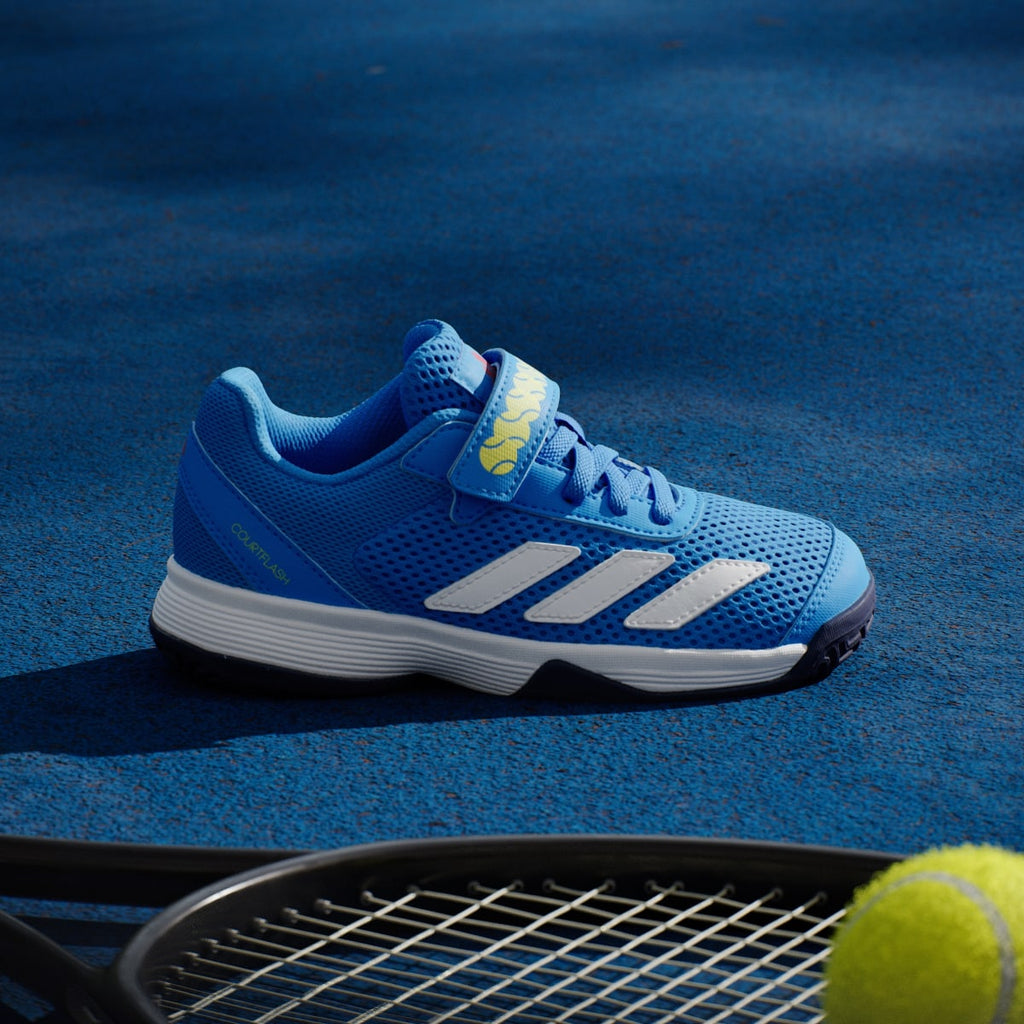 Adidas Kids' Courtflash Hook-and-Loop Tennis Shoes Kids - Lucid Ray Blue / Cloud White / Dark Blue - Image 3