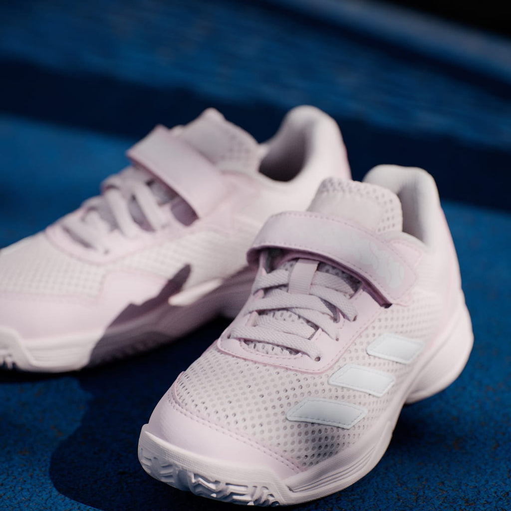 Adidas Kids' Courtflash Hook-and-Loop Tennis Shoes Kids - Distilled Pink / Cloud White / Distilled Pink - Image 10