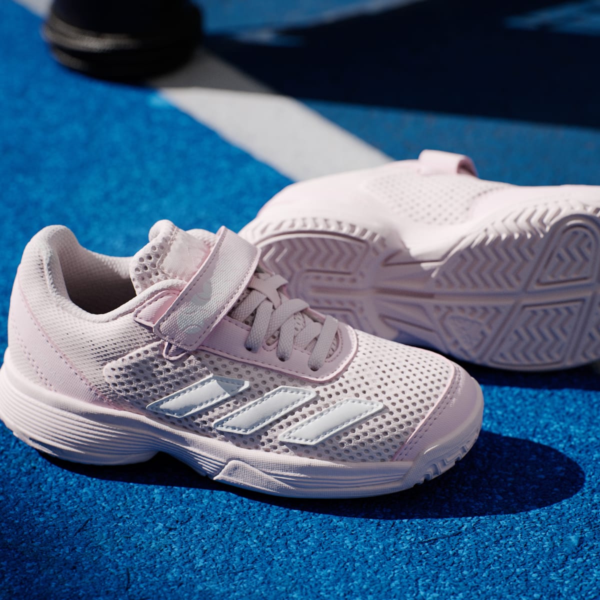 Adidas Kids' Courtflash Hook-and-Loop Tennis Shoes Kids - Distilled Pink / Cloud White / Distilled Pink - Image 11