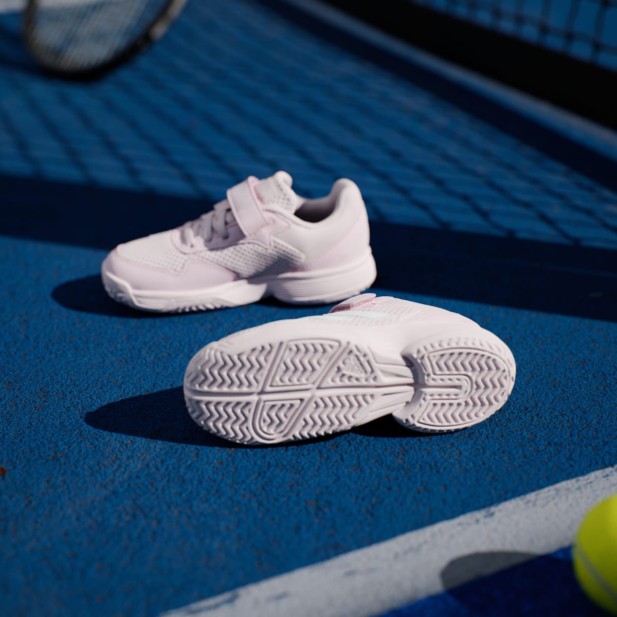 Adidas Kids' Courtflash Hook-and-Loop Tennis Shoes Kids - Distilled Pink / Cloud White / Distilled Pink - Image 4