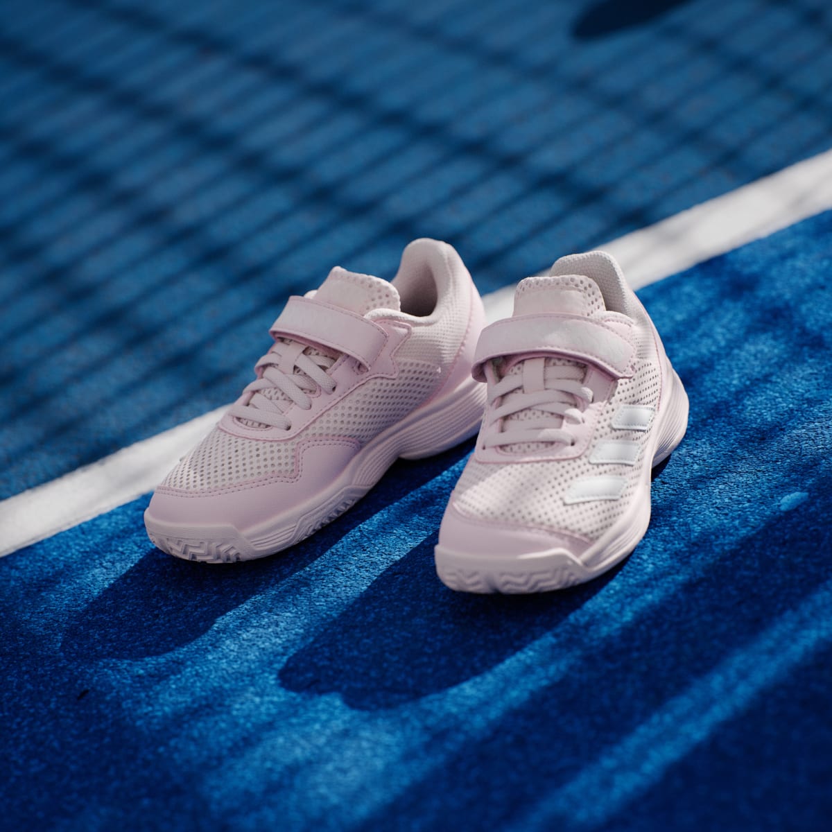 Adidas Kids' Courtflash Hook-and-Loop Tennis Shoes Kids - Distilled Pink / Cloud White / Distilled Pink - Image 5