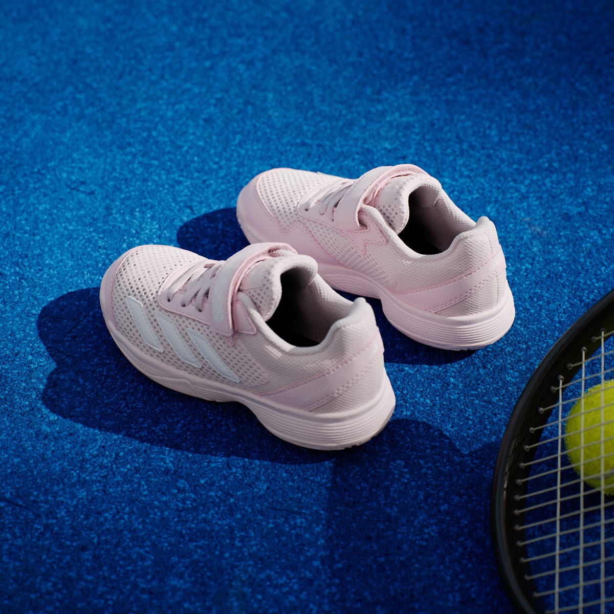 Adidas Kids' Courtflash Hook-and-Loop Tennis Shoes Kids - Distilled Pink / Cloud White / Distilled Pink - Image 6