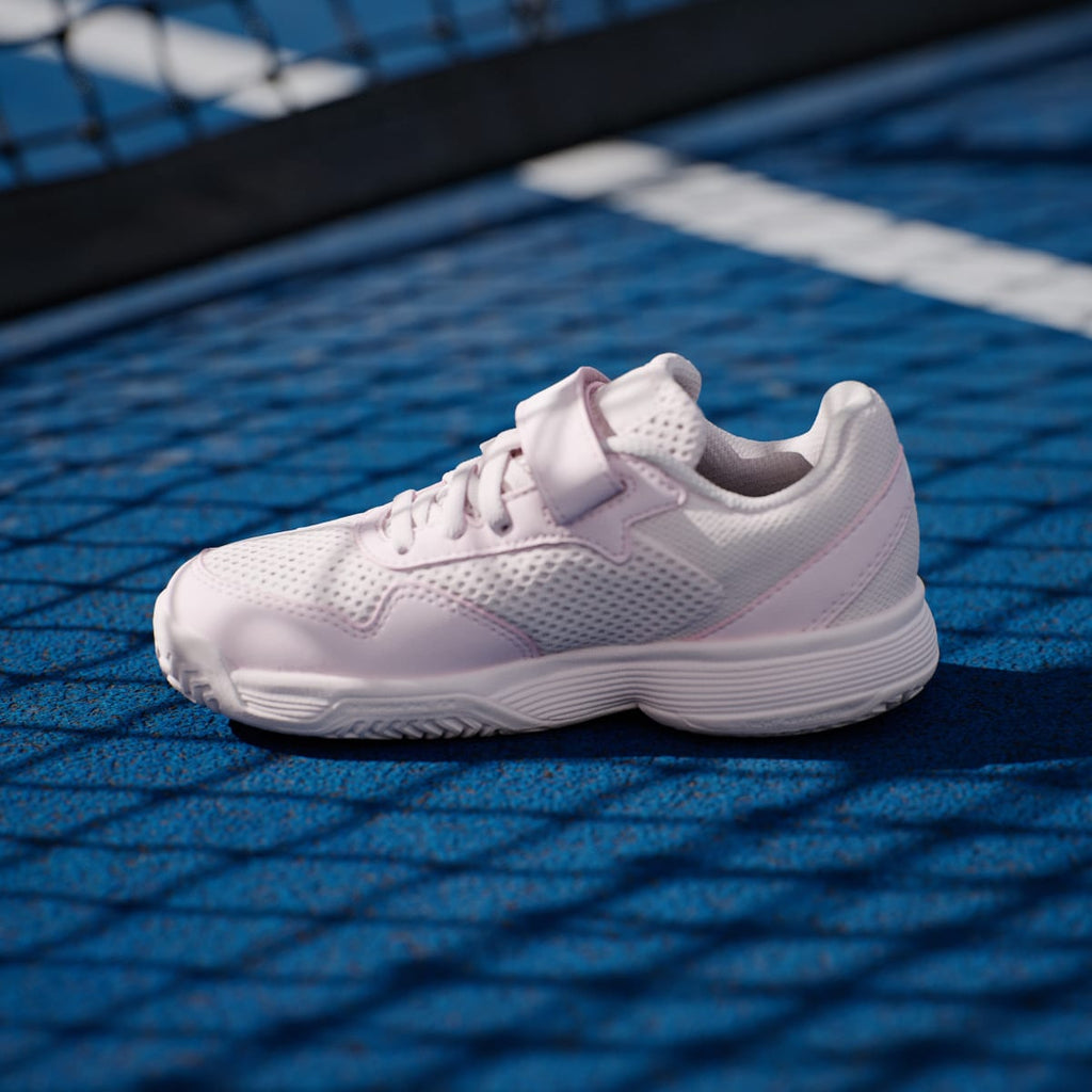 Adidas Kids' Courtflash Hook-and-Loop Tennis Shoes Kids - Distilled Pink / Cloud White / Distilled Pink - Image 7