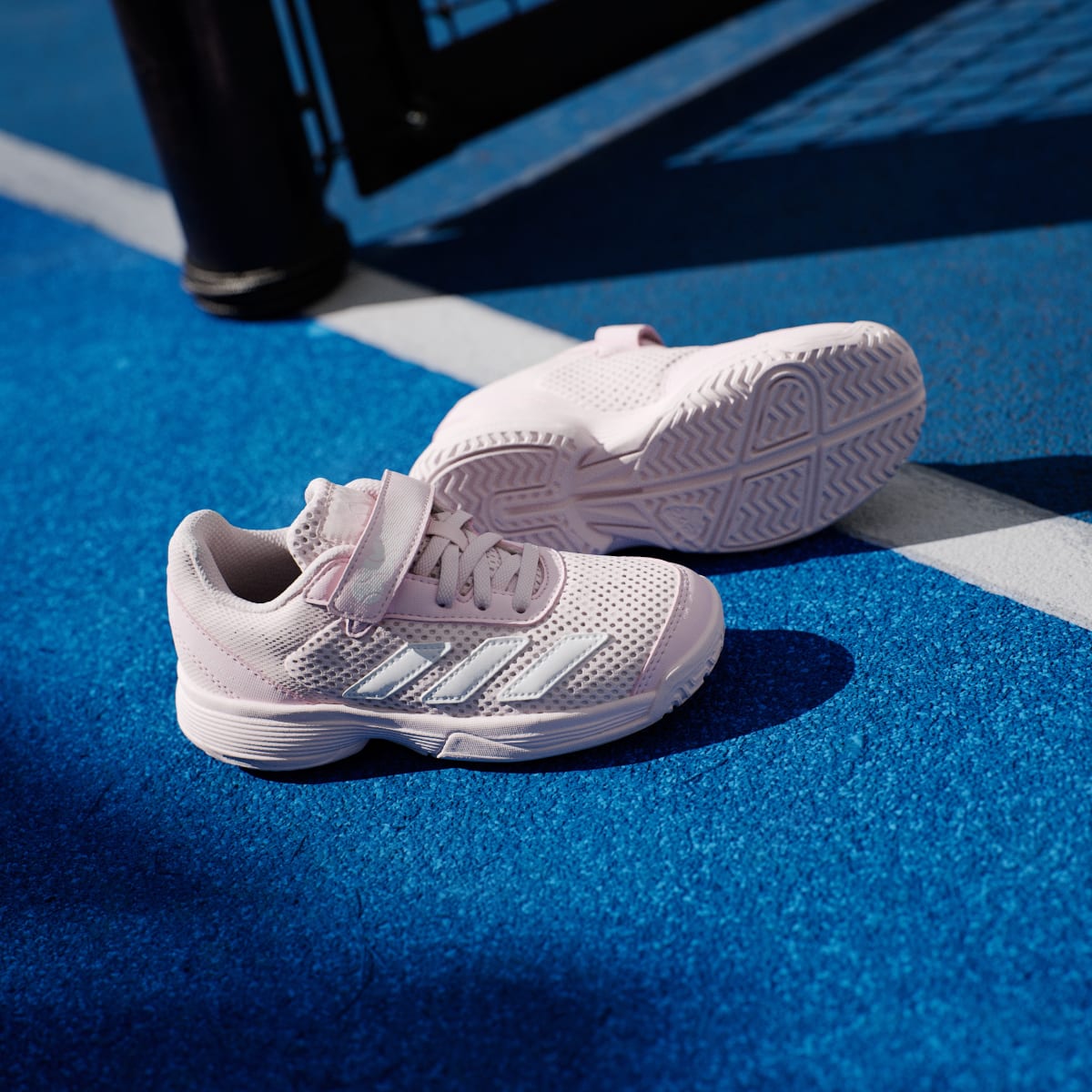 Adidas Kids' Courtflash Hook-and-Loop Tennis Shoes Kids - Distilled Pink / Cloud White / Distilled Pink - Image 8