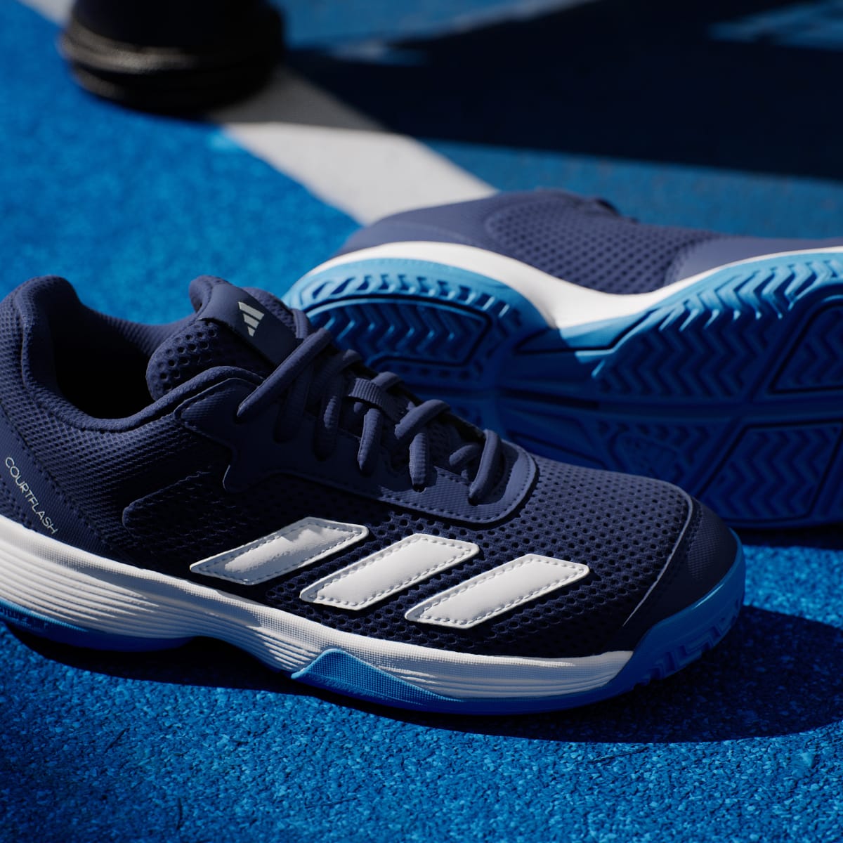 Adidas Kids' Courtflash Tennis Shoes Kids - Dark Blue / Cloud White / Bright Blue - Image 11